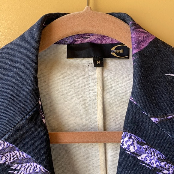 Just Cavalli Feather Print Denim Jacket - Picture 5 of 12